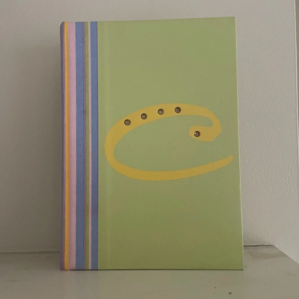 Vintage Claires Y2K‎ Journal Notebook Lime Green Rhinestone Logo Striped Spine